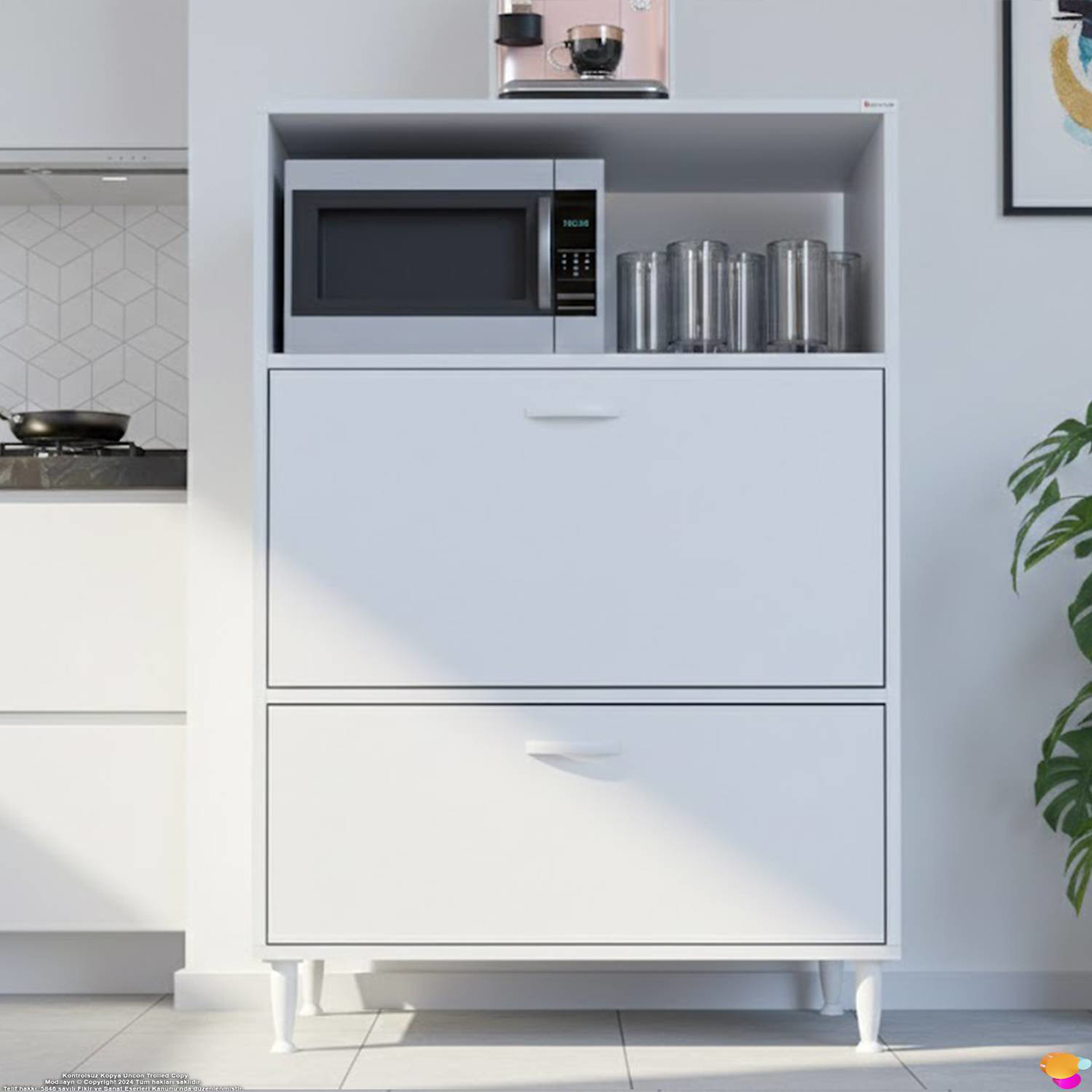 Linea Üstü Açık Mutfak Dolabı 80 cm Mikrodalga Fırın Tezgahı Çift Linea Üstü Açık Mutfak Dolabı 80 cm Mikrodalga Fırın Tezgahı Çift - Görsel 5