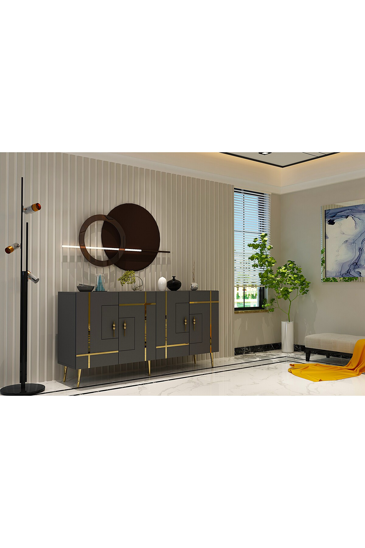 LİNECT (KB150) KONSOL ANTRASİT-ALTIN