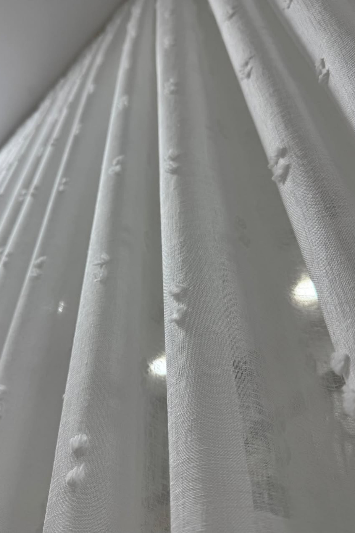 Özgün Perde Linen Ponpon Tül Perde|1/3 Sık Pile| Keten Kumaş, Ağır Gramaj, Ku