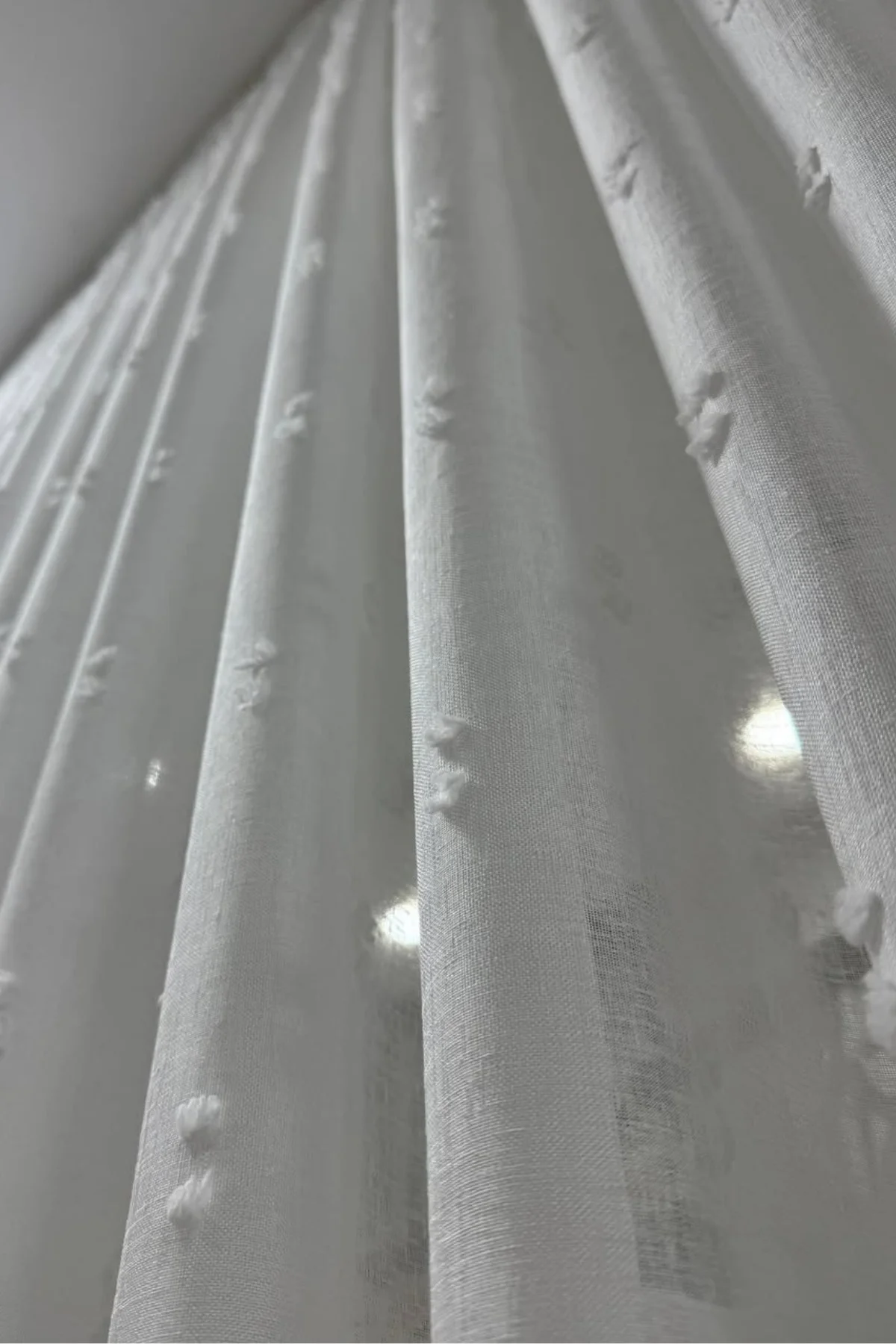 Linen Ponpon Tül Perde|1/3 Sık Pile| Keten Kumaş, Ağır Gramaj, Ku