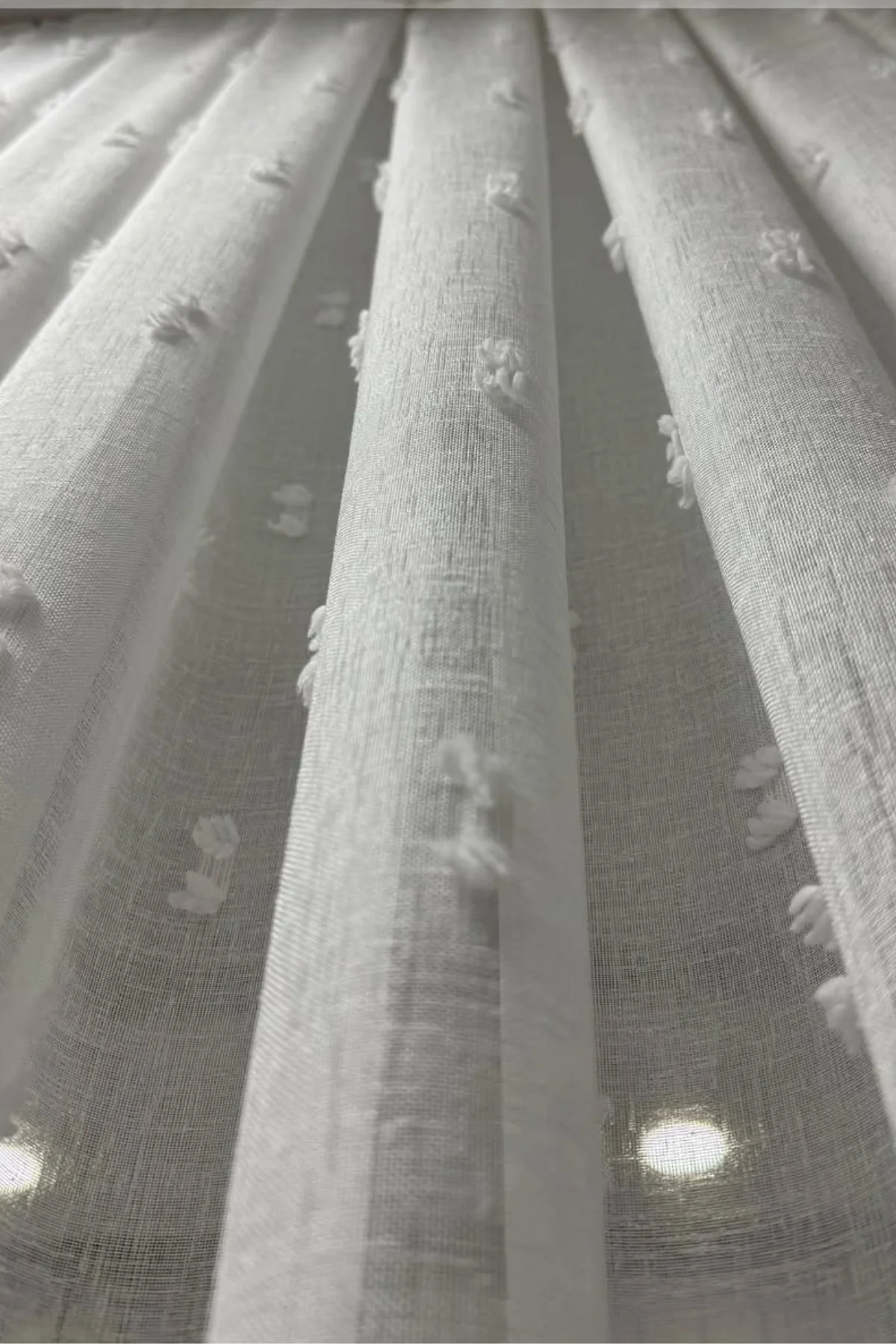 Linen Ponpon Tül Perde|1/3 Sık Pile| Keten Kumaş, Ağır Gramaj, Ku