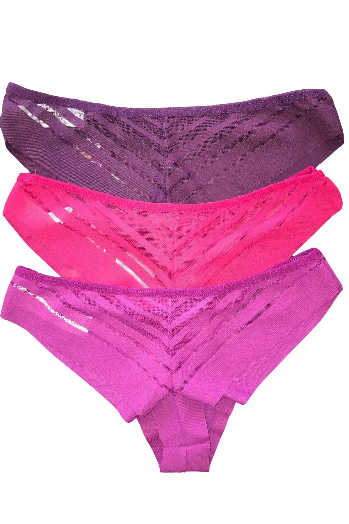 Lingerie Transparan Şeritli Iz Yapmayan Külot 3'lü Set.mdl-3682