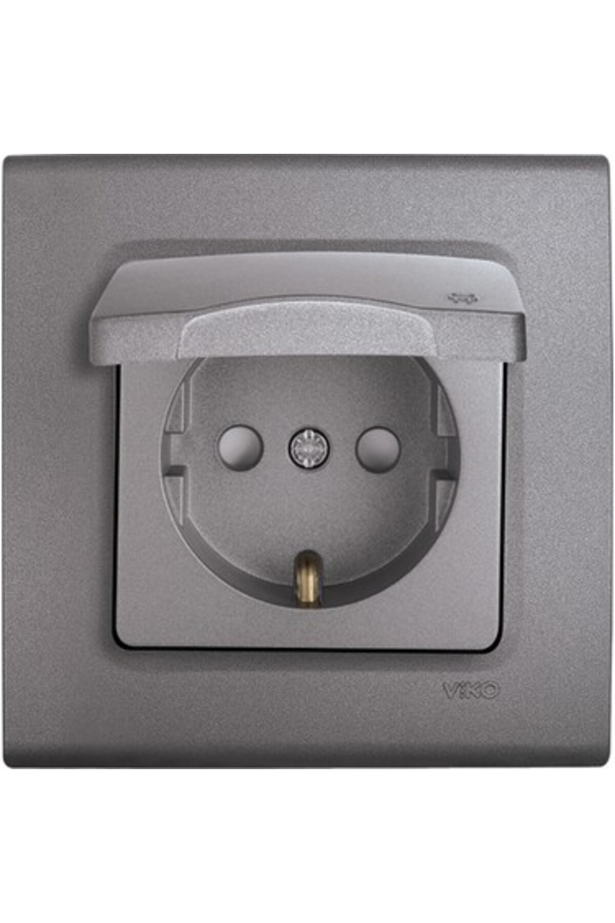 LİNNERA KAPAKLI TOPRAKLI PRİZ (ÇOC.KOR ) GRANİT GRİSİ (ÇERÇEVE DA