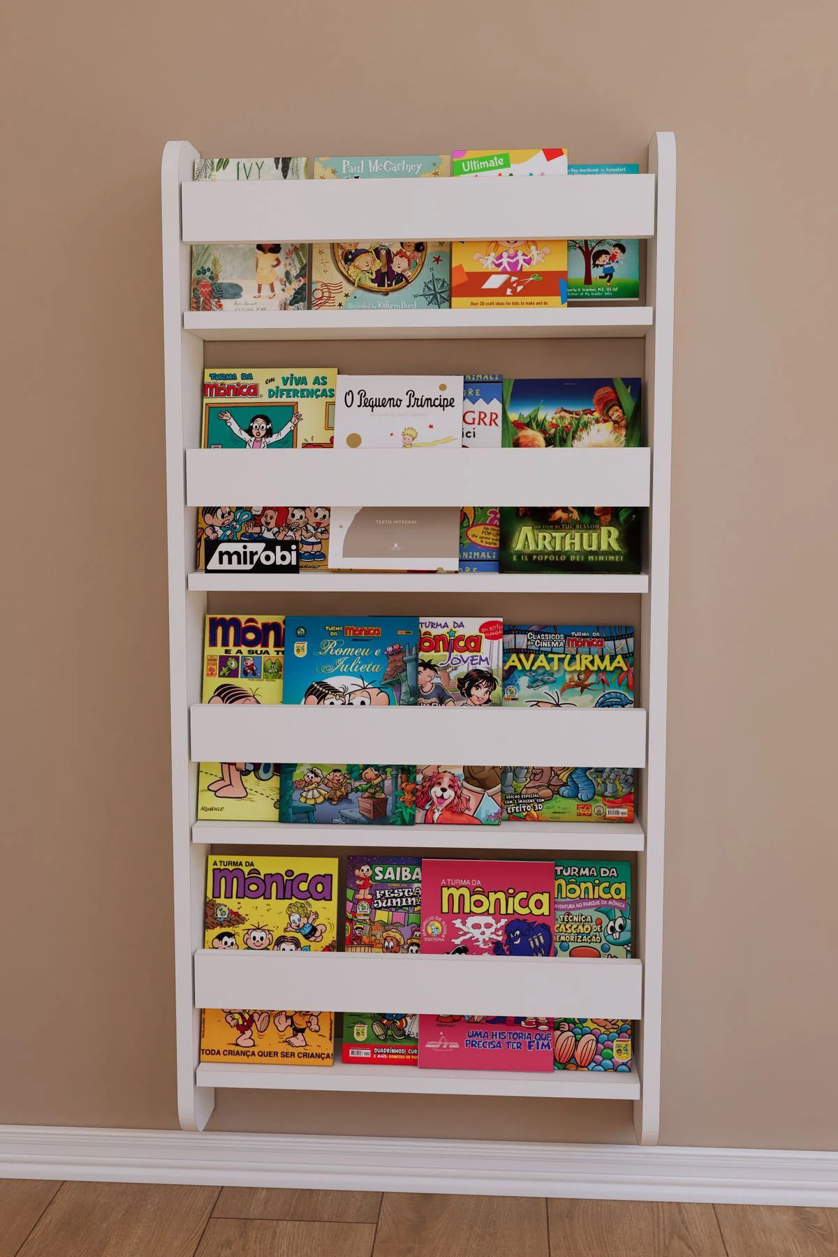 Lino 4 Raflı Montessori Kitaplık Eğitici Çocuk Kitaplığı Çocuk Od