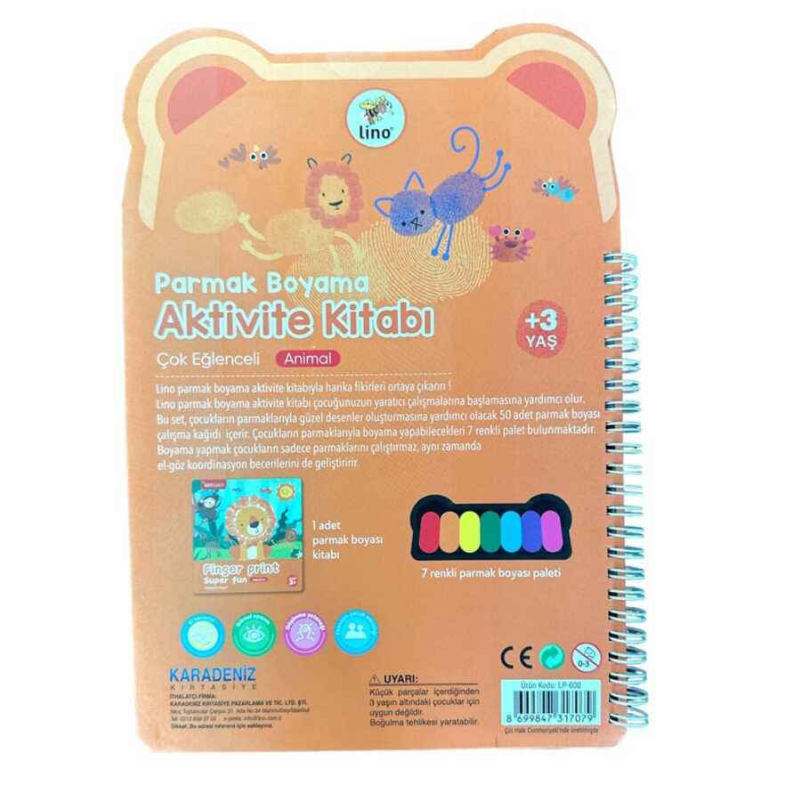 Lino Parmak Boyama Aktivite Kitabı Anımal Lp-600