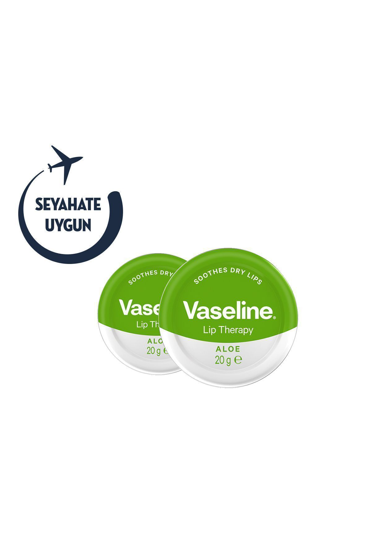 Vaseline Lip Therapy Yumuşatıcı Dudak Kremi Aloe Vera Özü 20 G X2