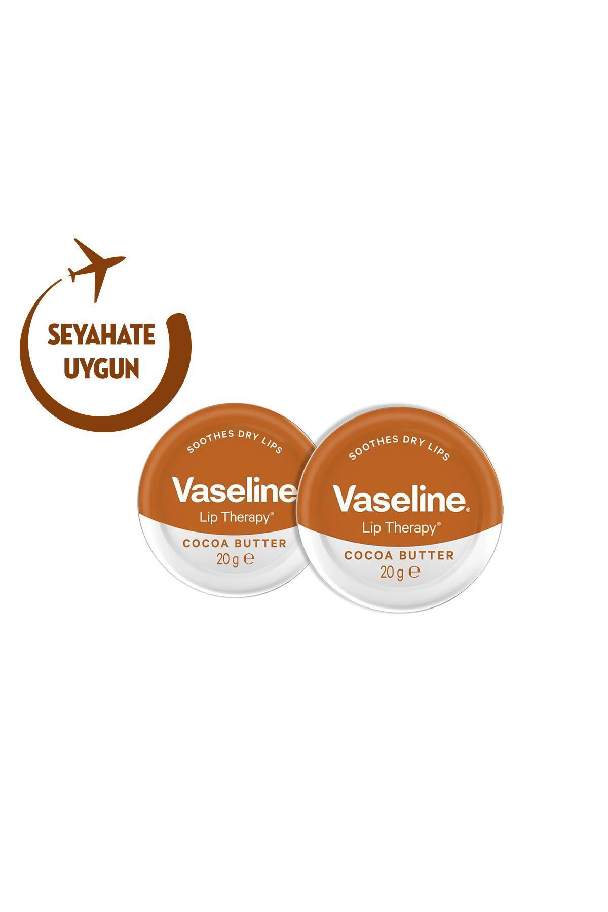 Vaseline Lip Therapy Yumuşatıcı Dudak Kremi Kakao Yağı 20 G X2 Adet