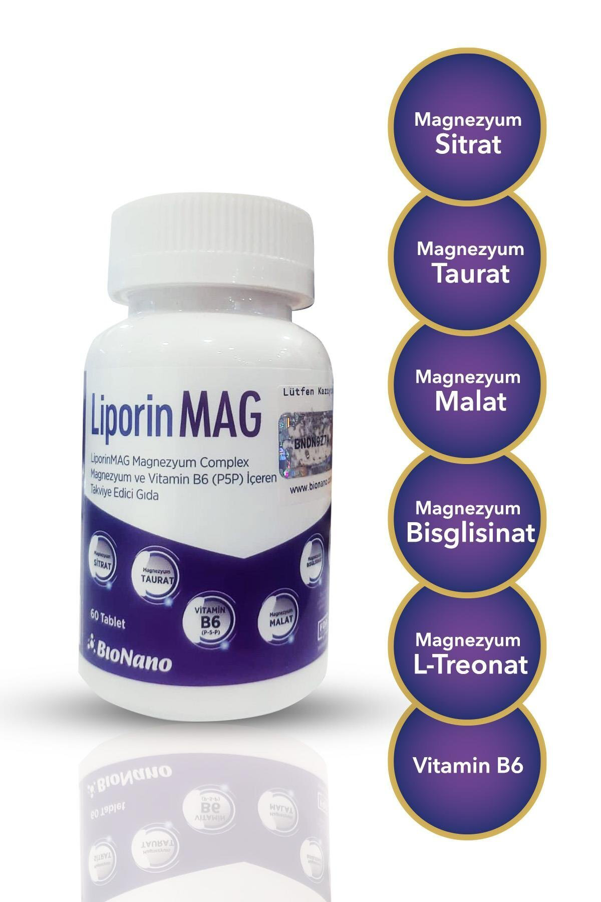 LiporinMAG Magnezyum Complex (Sitrat, Malat, Bisglisinat, Taurat,