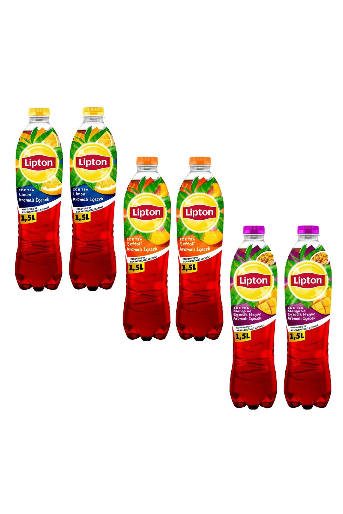 LİPTONIce Tea 1,5 lt Limon-Şefali-Mango 6 lı Karma Set