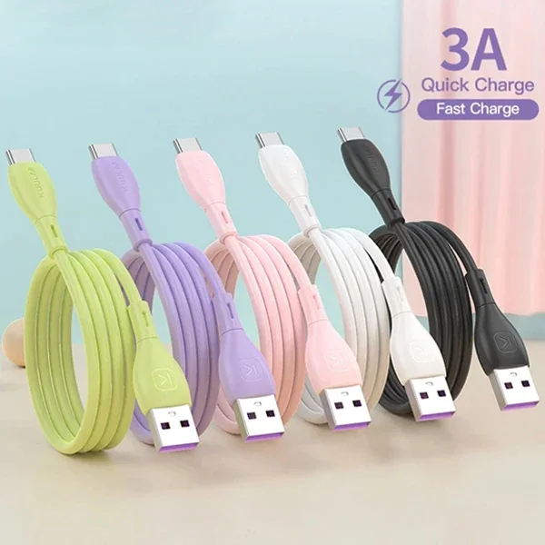 Liquid Silikon USB Type C QC 3.0 Hızlı Şarj Kablosu 1m - 3A Güçlü Akım & 10.000 Katlama Dayanıklılığı