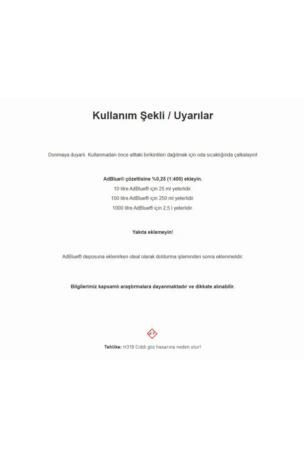 LIQUIMOLY ADBLUE KRİSTALLEŞME ÖNELEYİCİ KONSANTRE KATKI 250ml (21