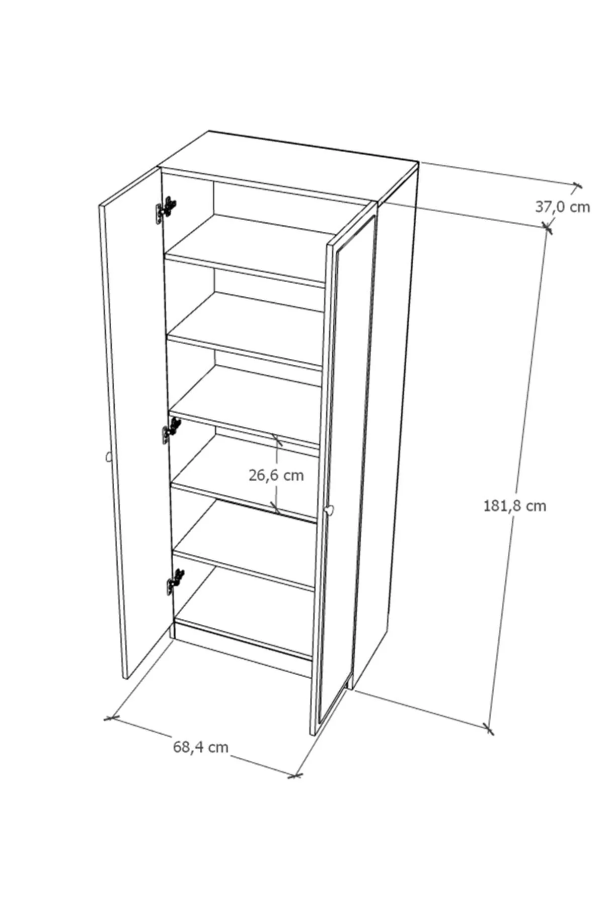 Lisa Boy Aynalı Çok Amaçlı Dolap Ayakkabılık Antrasit