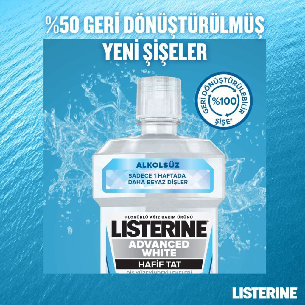 Listerine Advanced White 250 ml Hafif Tat Listerine Advanced White 250 ml Hafif Tat
