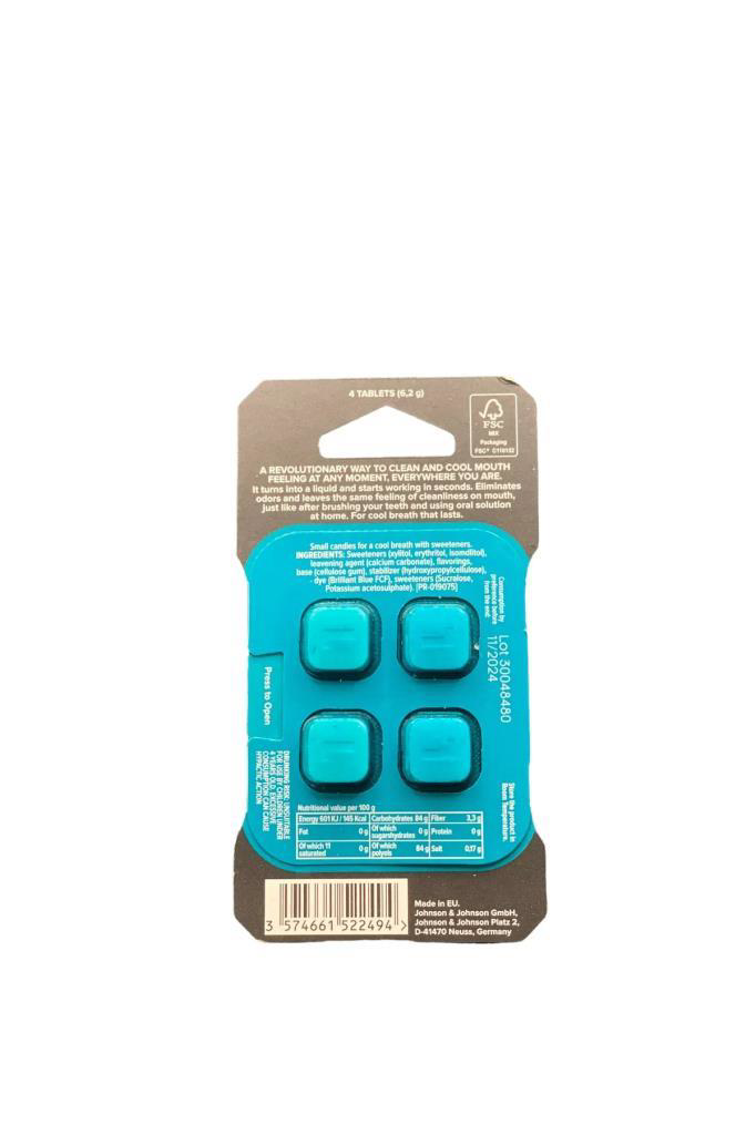 Listerine Go! Tabs Clean Mint Çiğneme Tableti 4lü