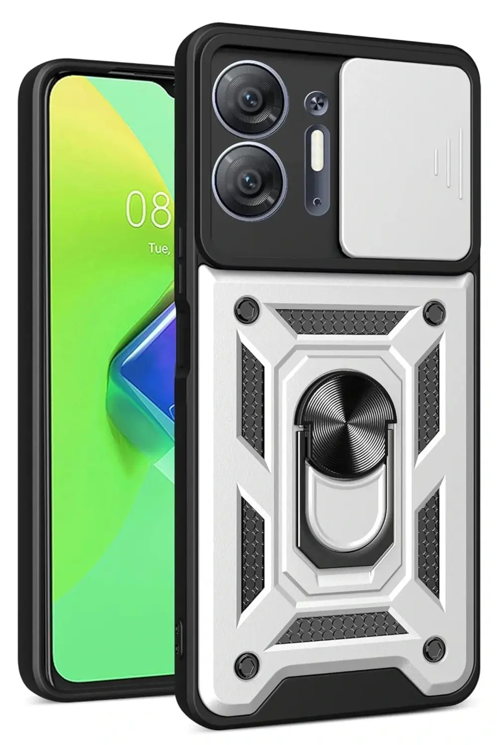 LitaeTrend İnfinix Hot 30 5G Kılıf Pars Lens Yüzüklü Silikon - Gü