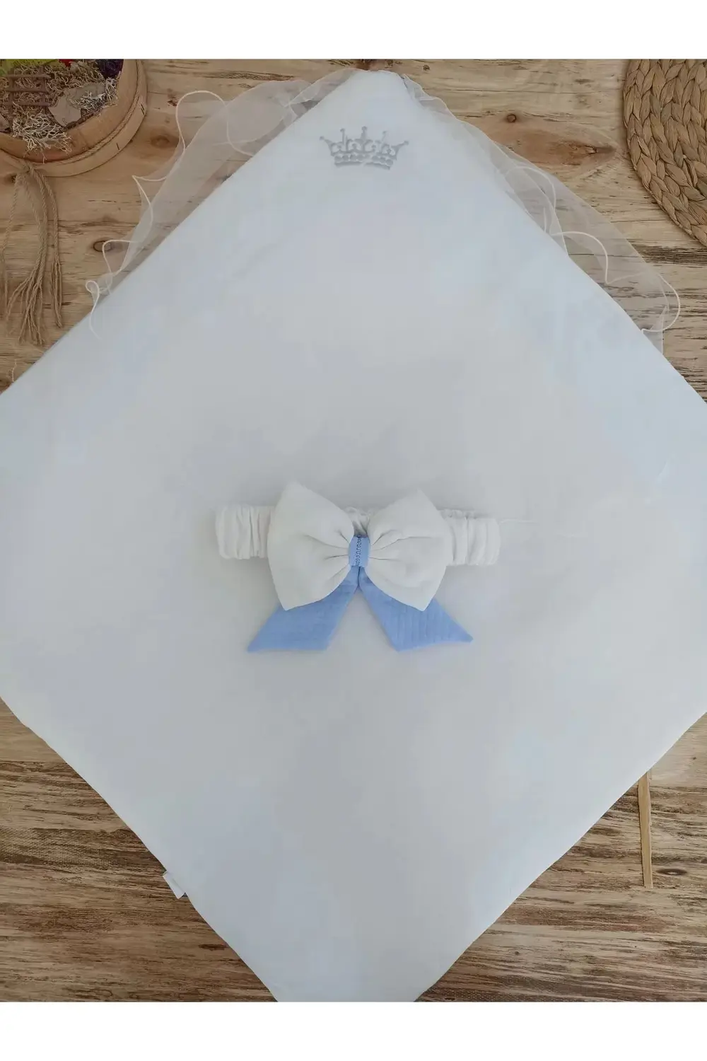 LitaeTrend Yenidoğan Bal Peteği My Prince Taç Nakışlı Delüks Kund