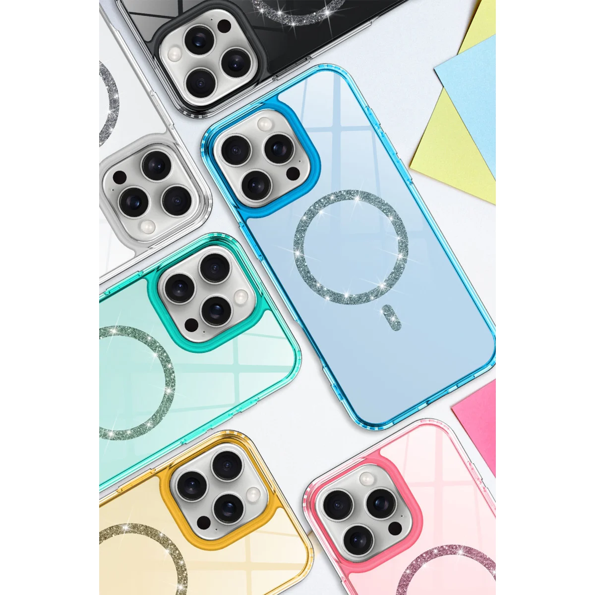 Live Diamond Magsafe Kapak - Şeffaf iPhone 16 Pro Max