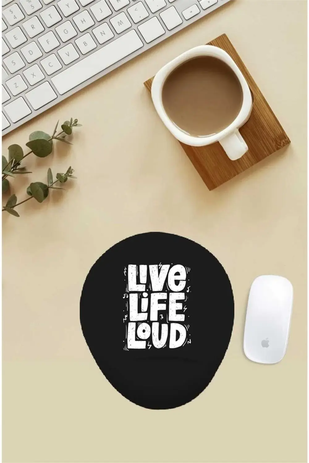 Live Life Loud Yazılı Bilek Destekli Mouse Pad