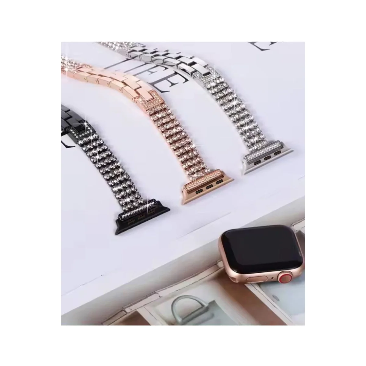 Live Taşlı Kordon 38mm - Altın Saat Aksesuarı