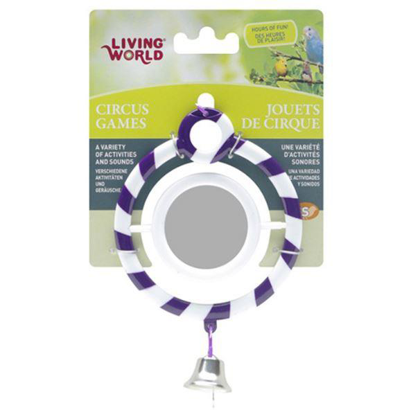 Living World  Zilli Aynalı Mor Halka Kuş Oyuncağı