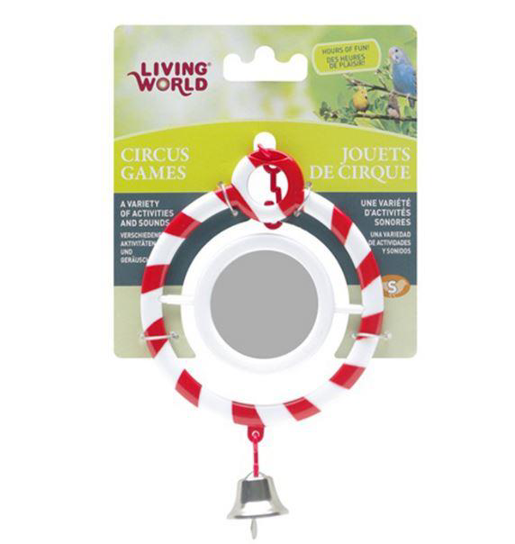 Living World  Zilli Aynalı Kırmızı Halka Kuş Oyuncağı