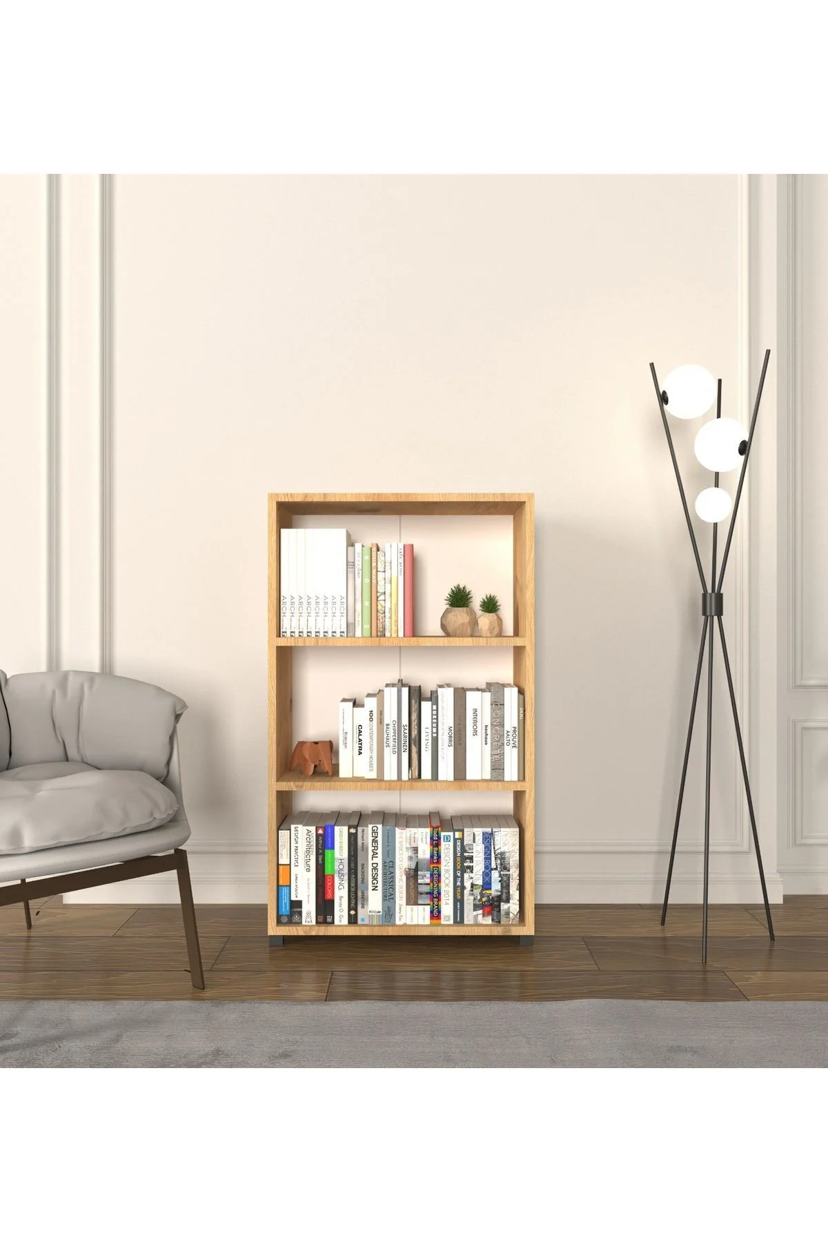 Lizbon 3 Raflı Kitaplık Ofis Dolabı Klasörlük Çok Amaçlı Dolap Mu