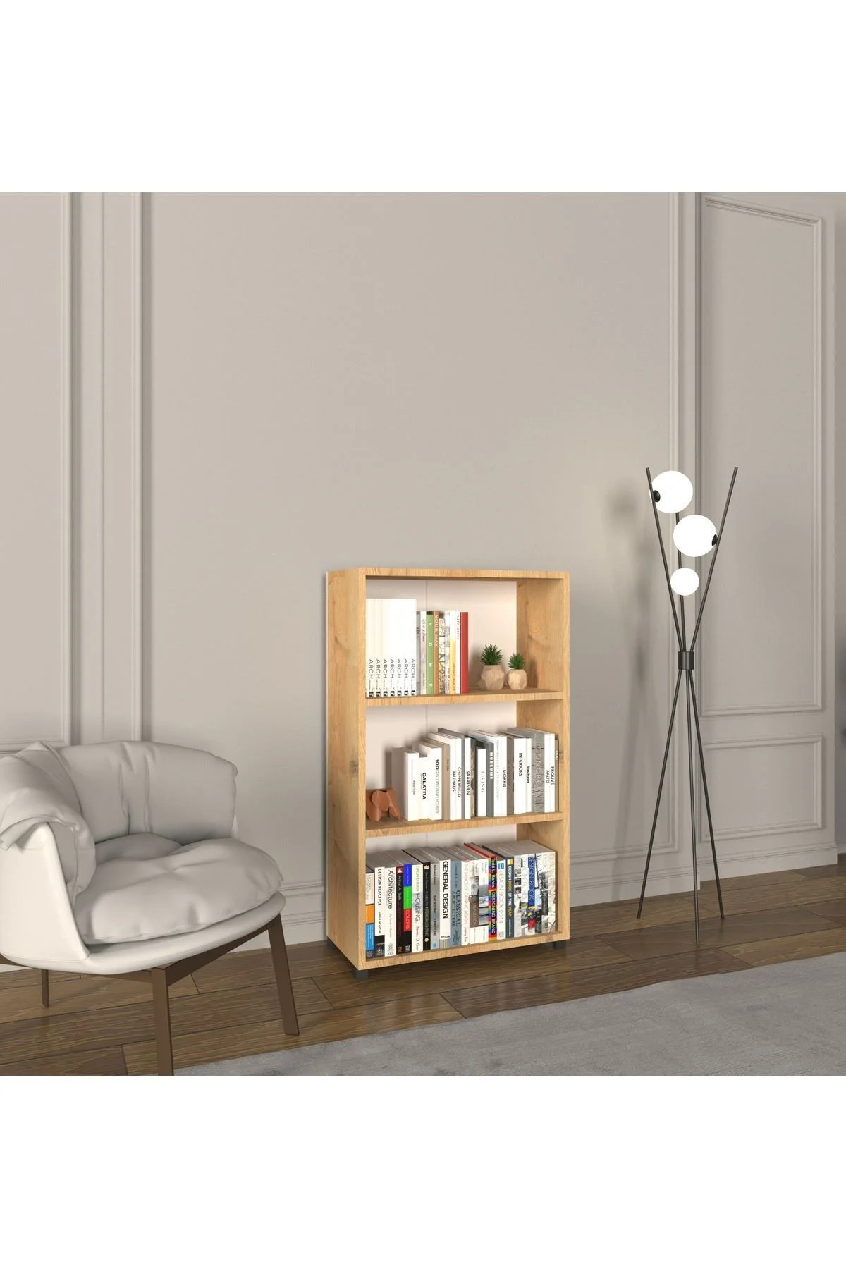 Lizbon 3 Raflı Kitaplık Ofis Dolabı Klasörlük Çok Amaçlı Dolap Mu