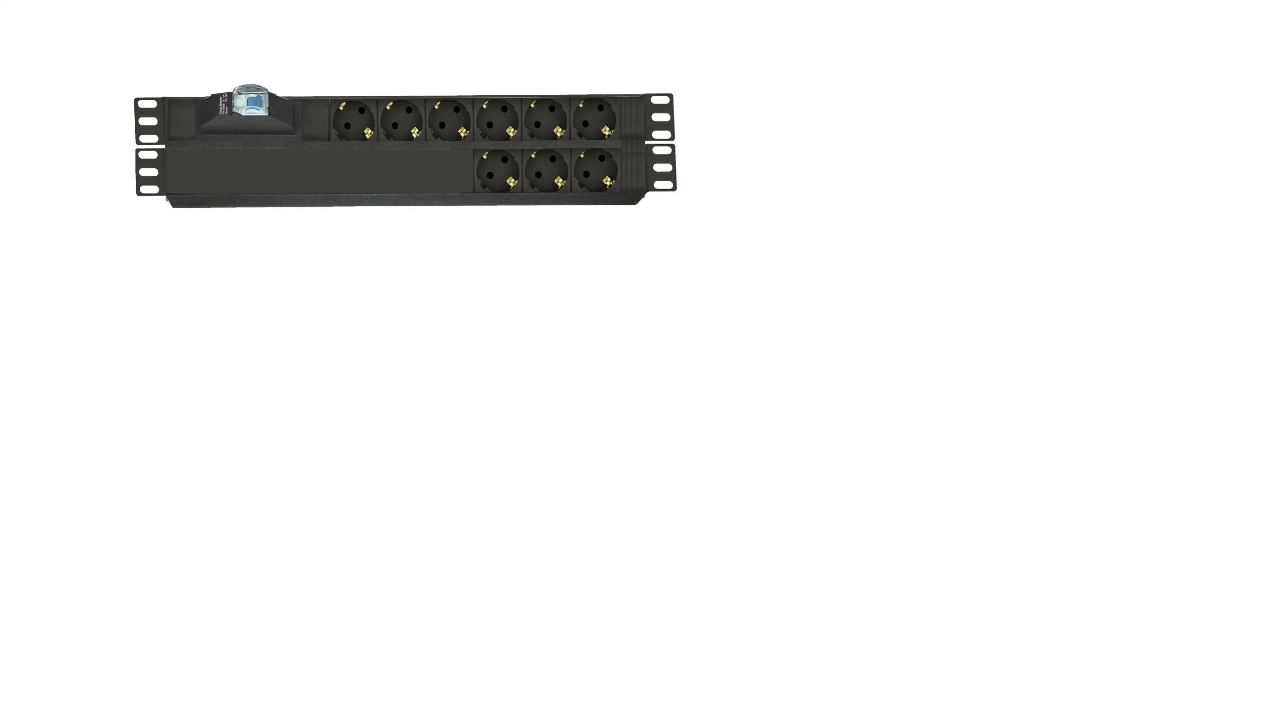 LN-PRZ-SGT-2U9P-SC 9xDIN49440 Soketli Schuko Grup Priz, 19? 2U, aluminyum profil gövdeli, 1