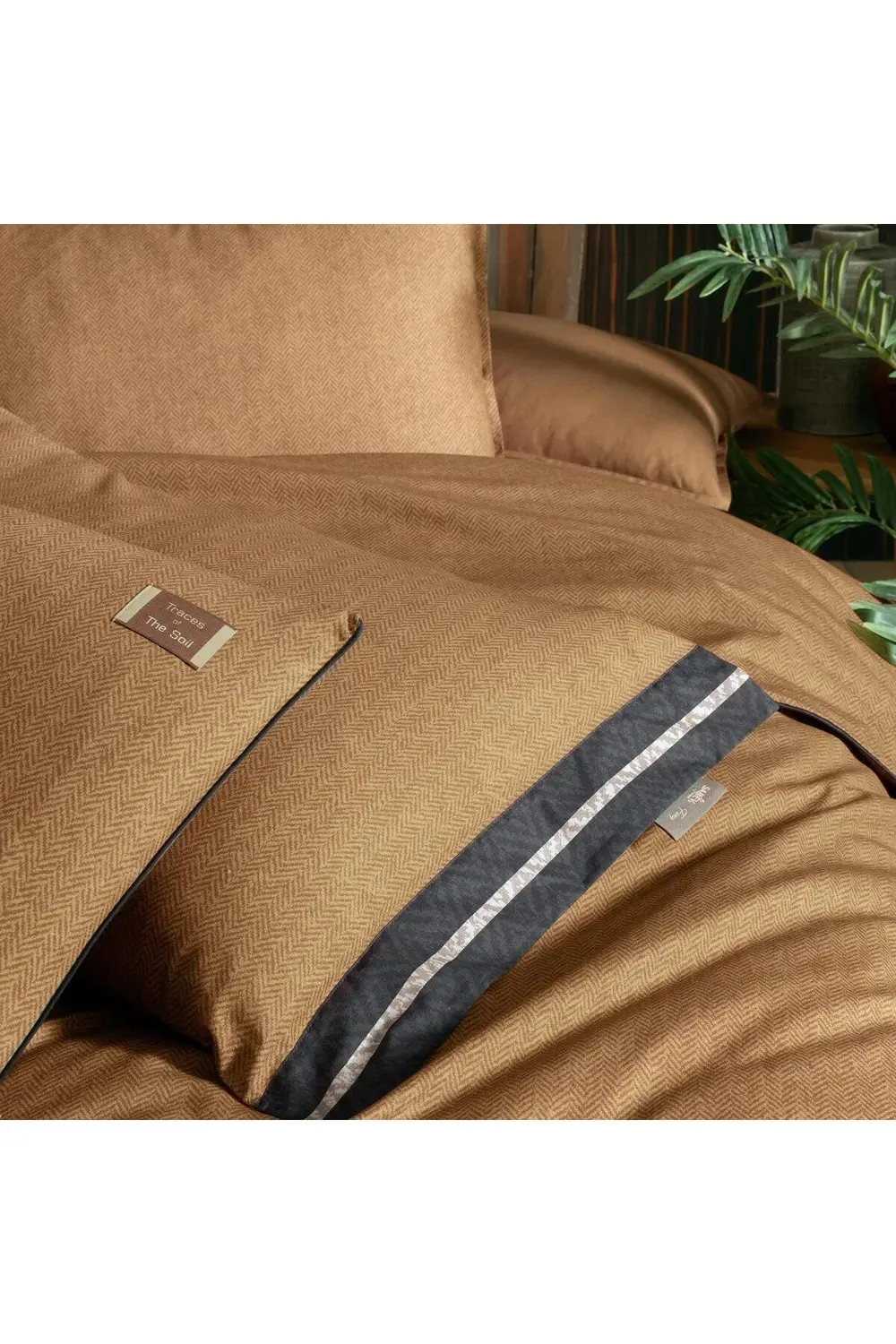 Loamy Tek Kişilik %100 Pamuk Çift Taraflı Nevresim Takımı Taba