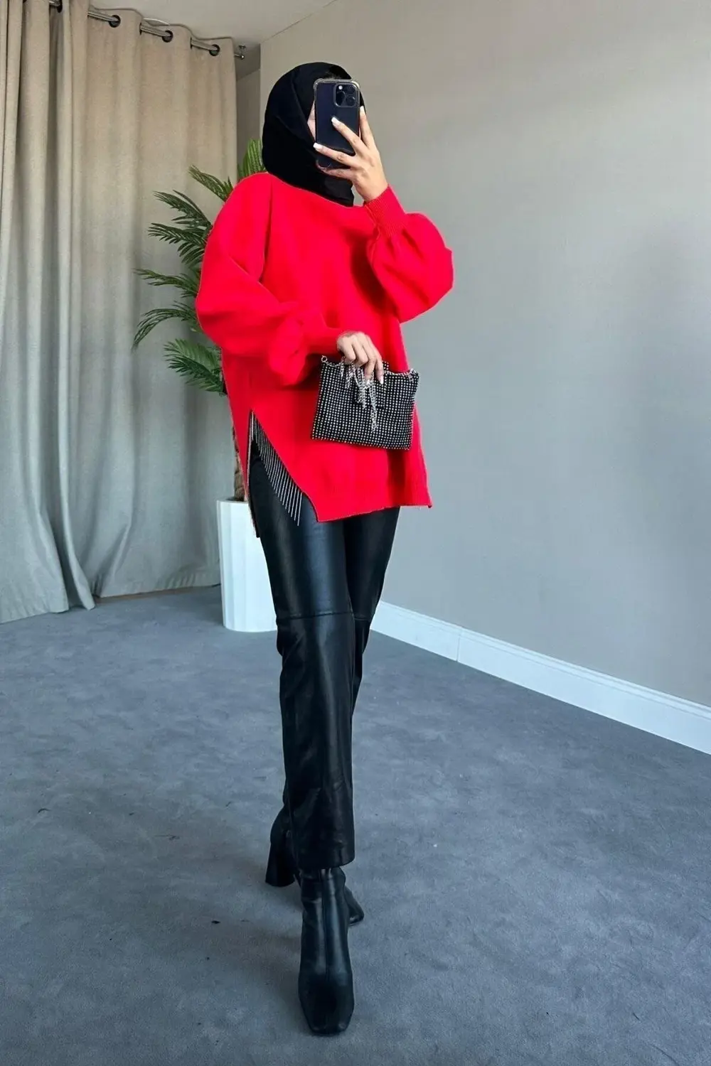 Locamz Yarı Zincirli Triko Kazak