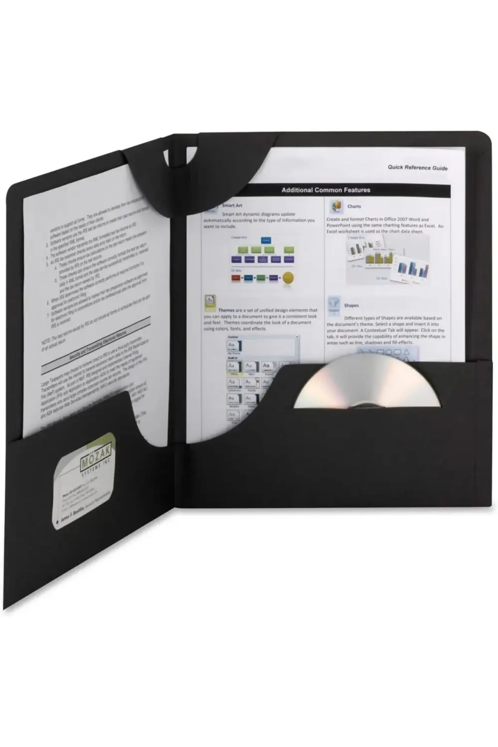 Lockit® İki Cepli Ağır Klasör, Mektup Boyutu, Siyah, Kutu başına