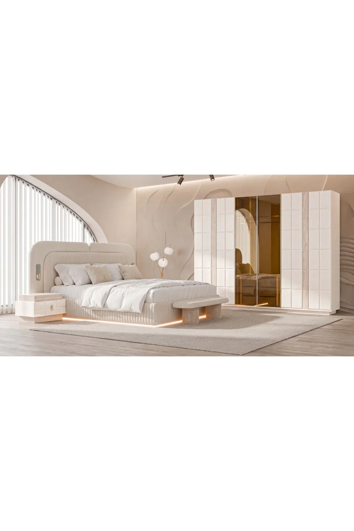 LOFT MDF BAZALI YATAK ODASI TAKIMI Fiyatı, Yorumları ve Özellikleri