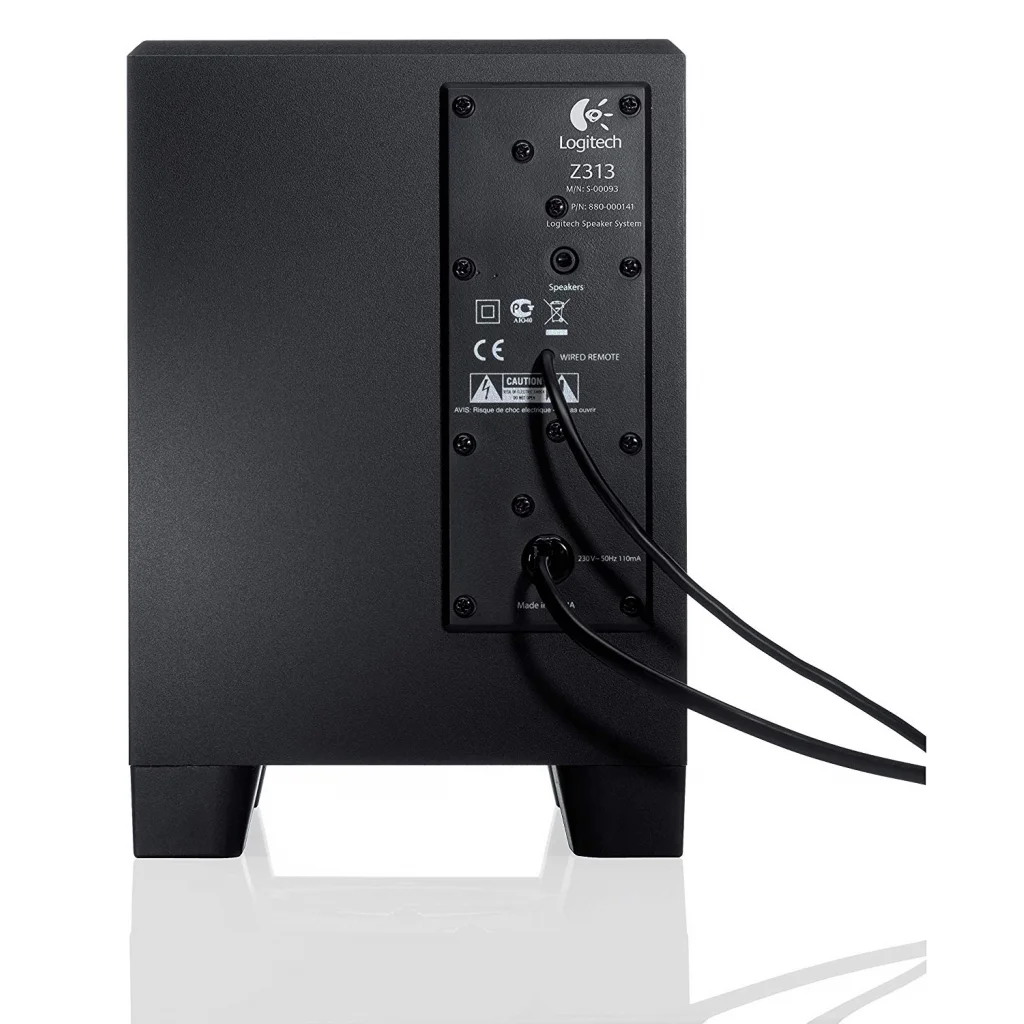 Logitech Z313 25W 2.1 Ses Sistemi (Siyah) - Zengin Bass ve Kablolu Kontrol Podu ile Müzik Deneyimi