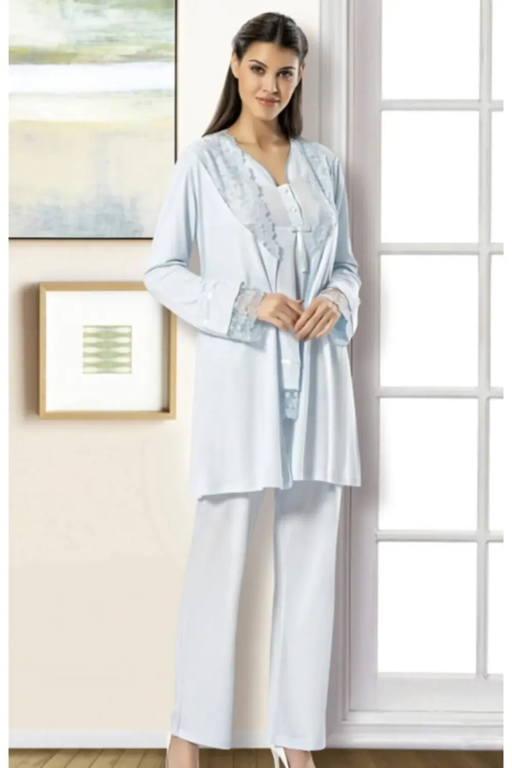 Lohusa 3lü Penye Pijama Takımı 2190