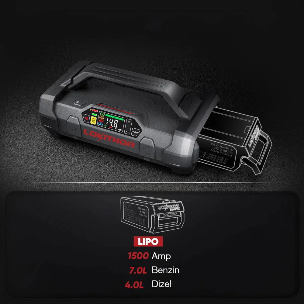 Lokithor LIPO 14.8Volt Li-Polimer 1500A Takviye Gücü APARTX ile Uyumlu Yedek Akü Lokithor LIPO 14.8Volt Li-Polimer 1500A Takviye Gücü APARTX ile Uyumlu Yedek Akü