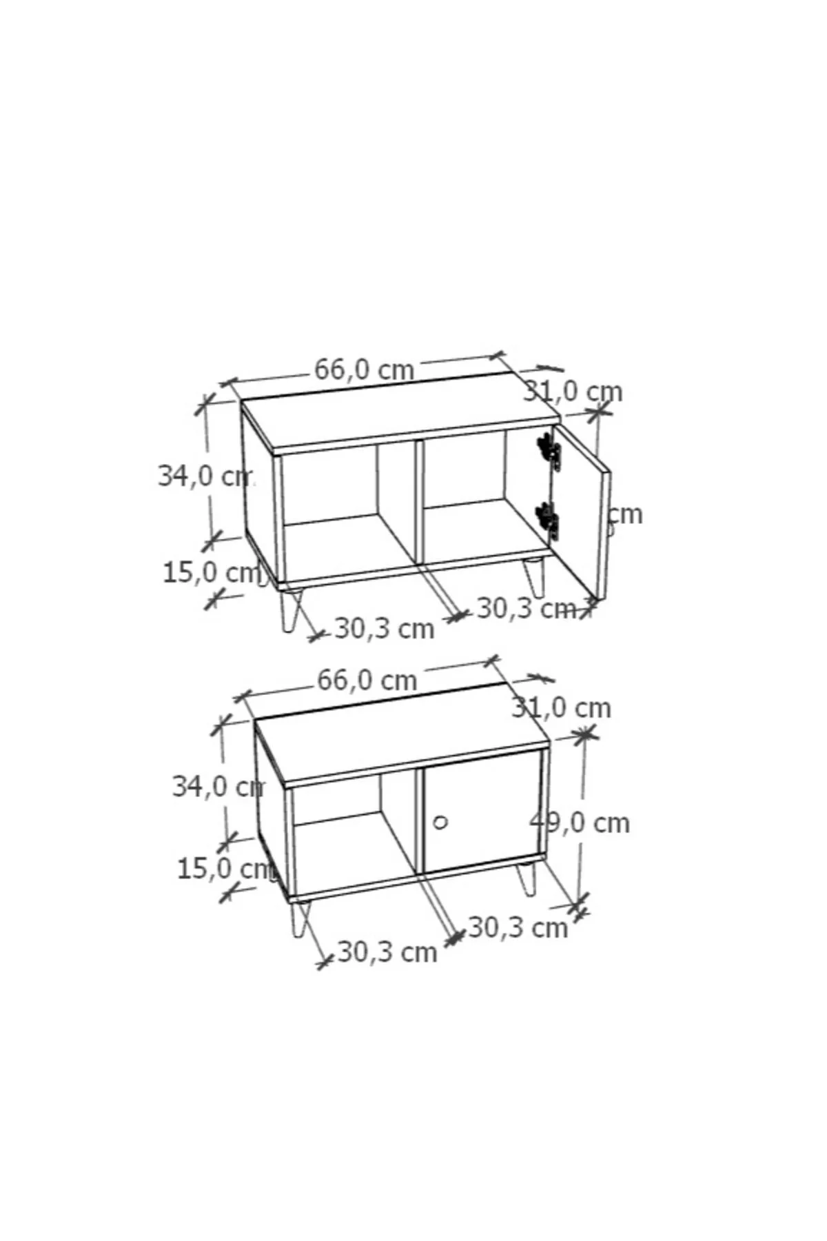 Lomira Komodin 2 Bölmeli Komodin Kapaklı Komodin Yan Sehpa Beyaz