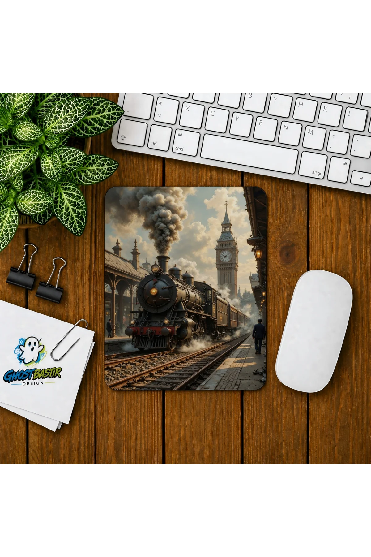 Londra Tren İstasyonu Baskılı Oyuncu Mousepad 0178