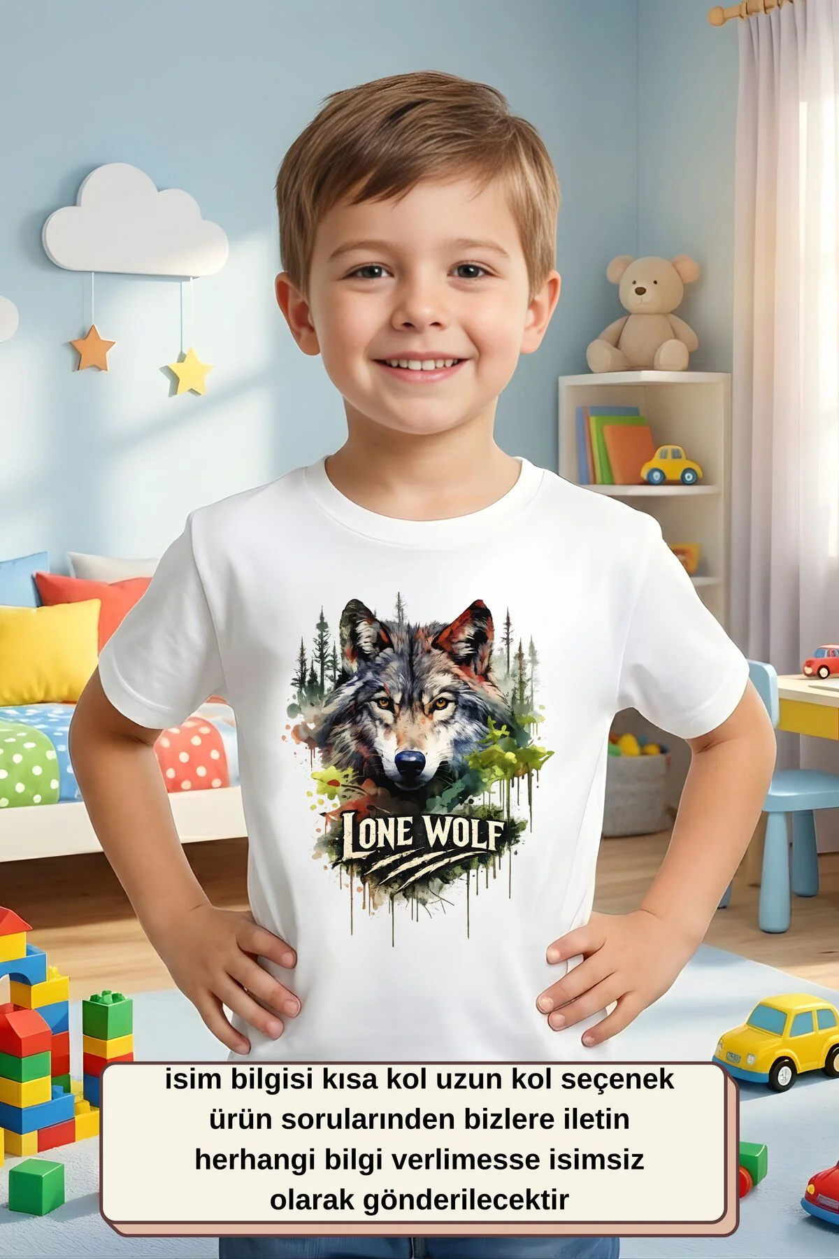 Lone Wolf Kurt Tasarımlı Tişört – Doğa Temalı Kurt Baskılı Unisex