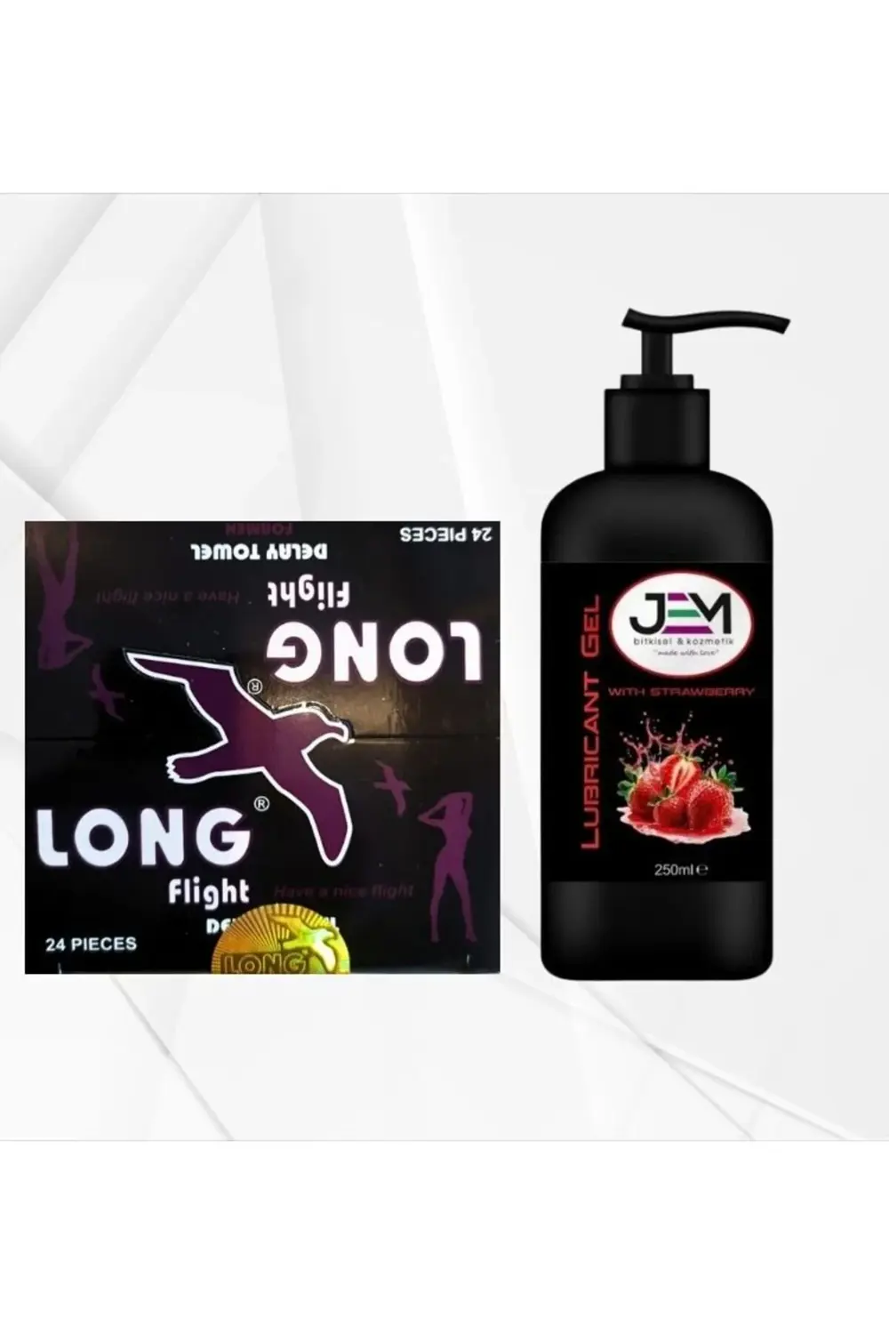 Jem Kozmetik Bitkisel Long İslak Mendil & Lubricant Çilekli Jel