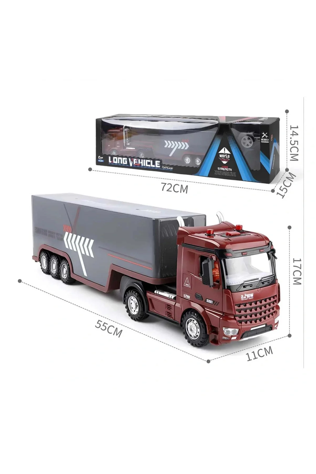 Long Vehicle Kumandalı Işıklı Dorseli Pilli Tır