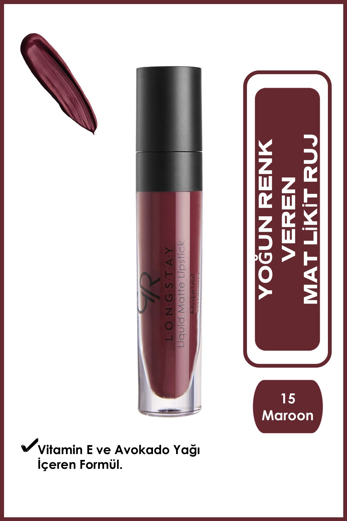 Golden Rose Longstay Liquid Matte Lipstick 15 Avokado Yağli Kalici Likit Mat