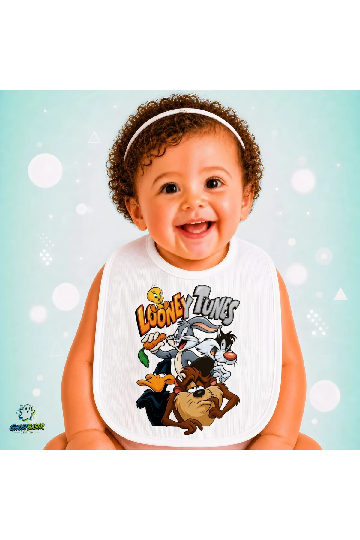 Looney Tunes Keten Bebek Mama Önlüğü – Yumuşak, Emici, Yıkanabilir, Özel Tasarım P123