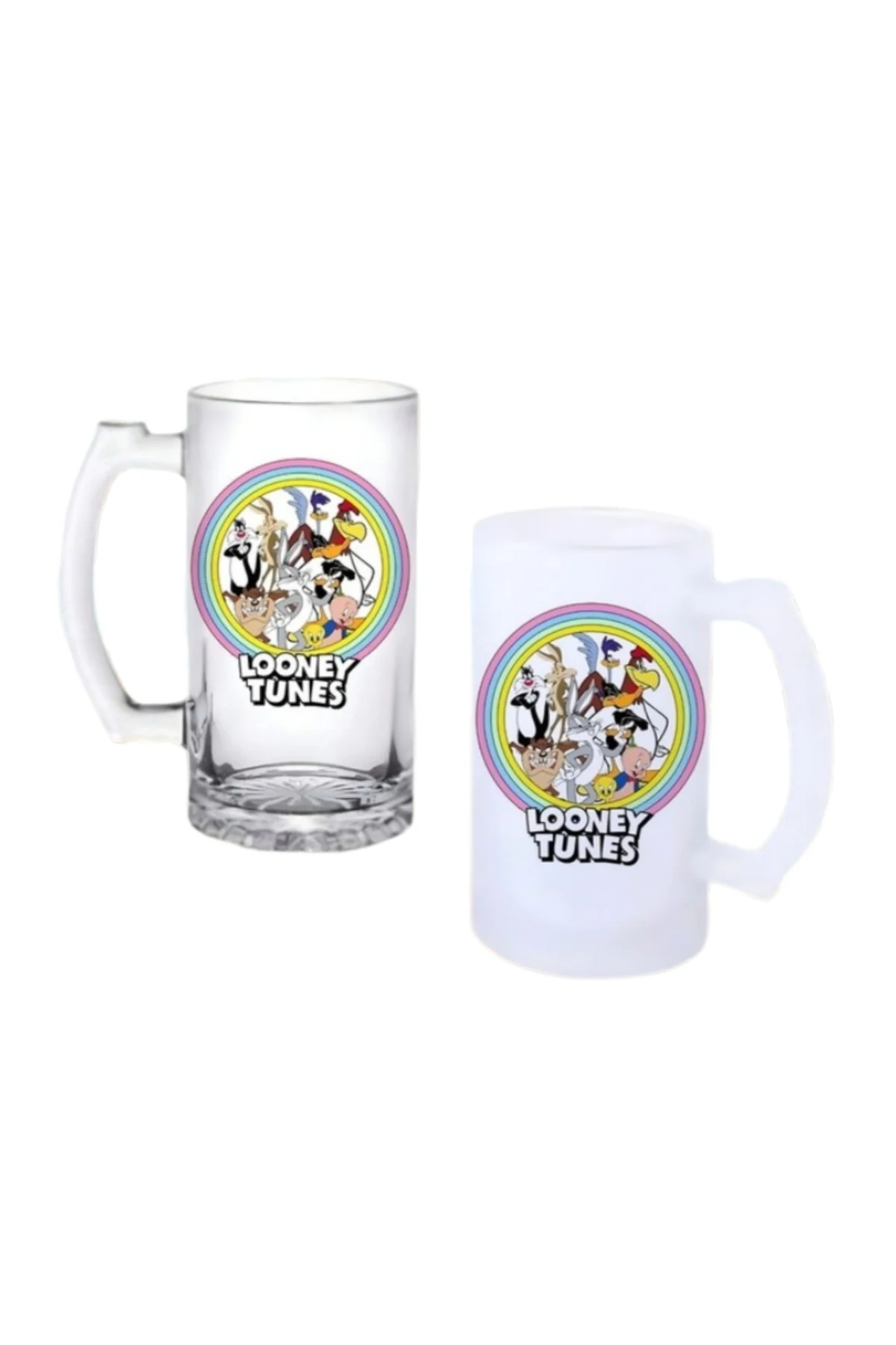 Looney Tunes Kulplu Bira Bardağı Buzlu veya Şeffaf Seçenekli 0153