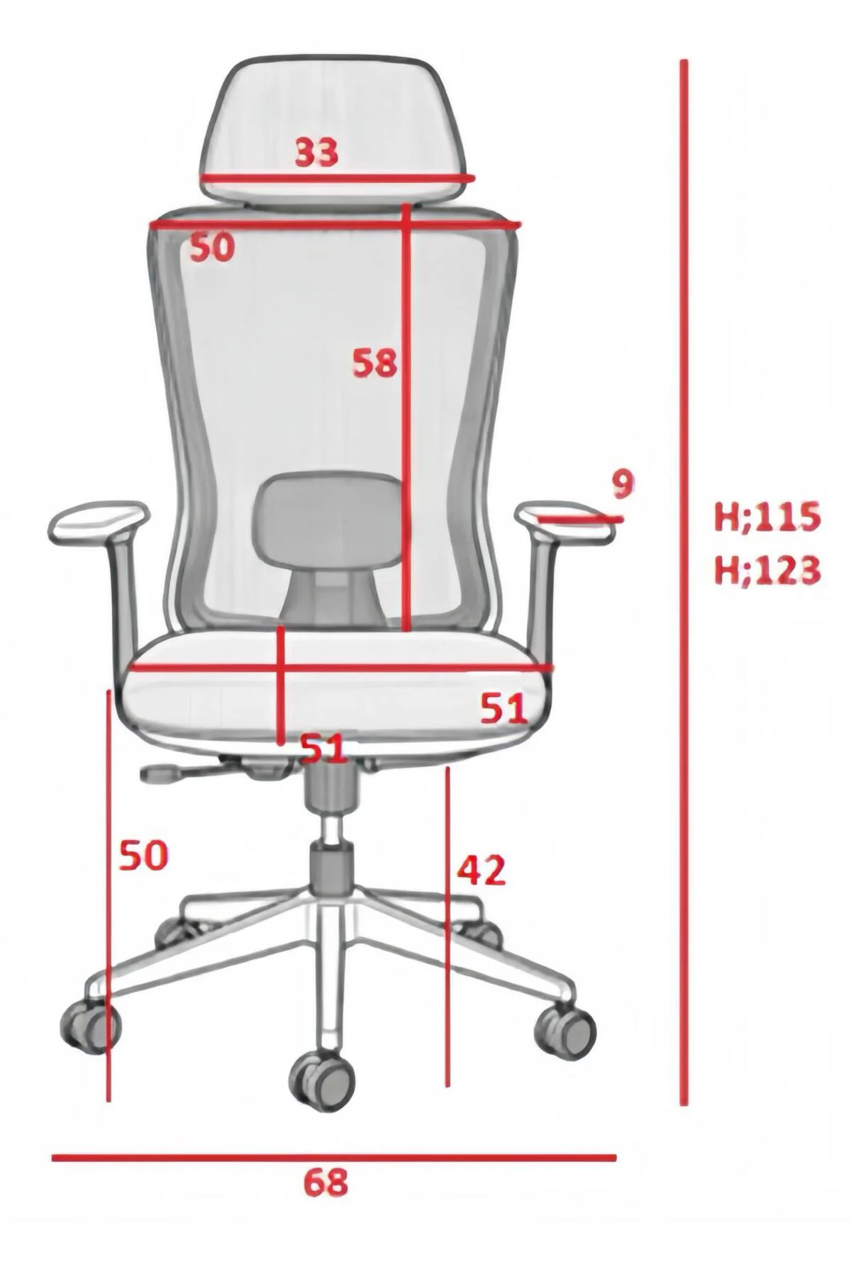 LORA Ofis Koltuğu / Yönetici koltuğu/ Sabit kol / Hareketli Başlı