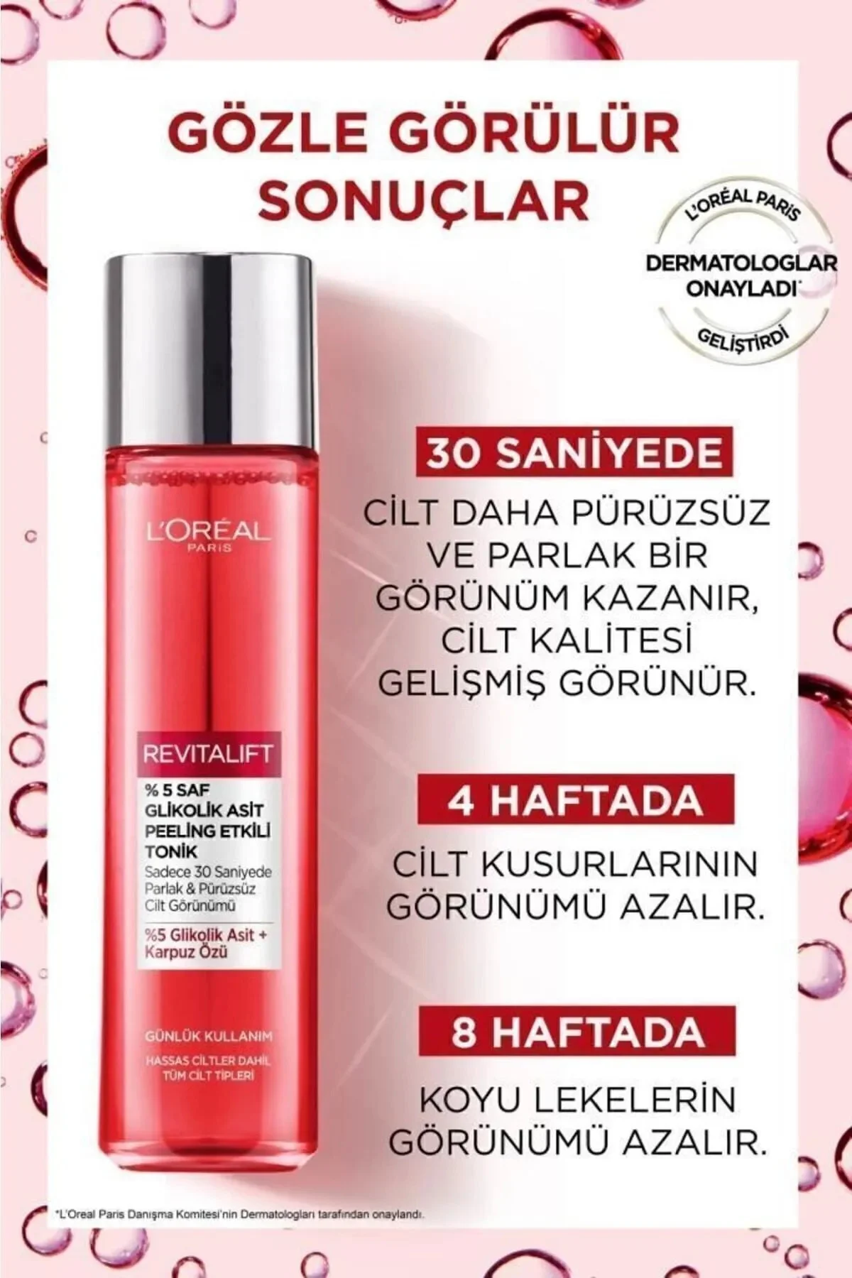 L'oréal Paris Revitalift %5 Saf Glikolik Asit Peeling Etkili Tonik 180ml