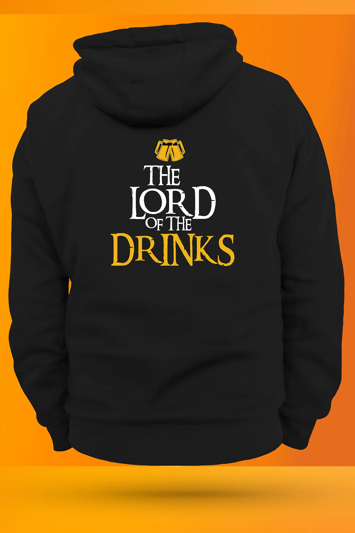 Lord Of The Drinks Baskılı 3 Ipl. Şardonlu, Içi Polar, Kalın (600 GR.) Siyah Sweatshirt