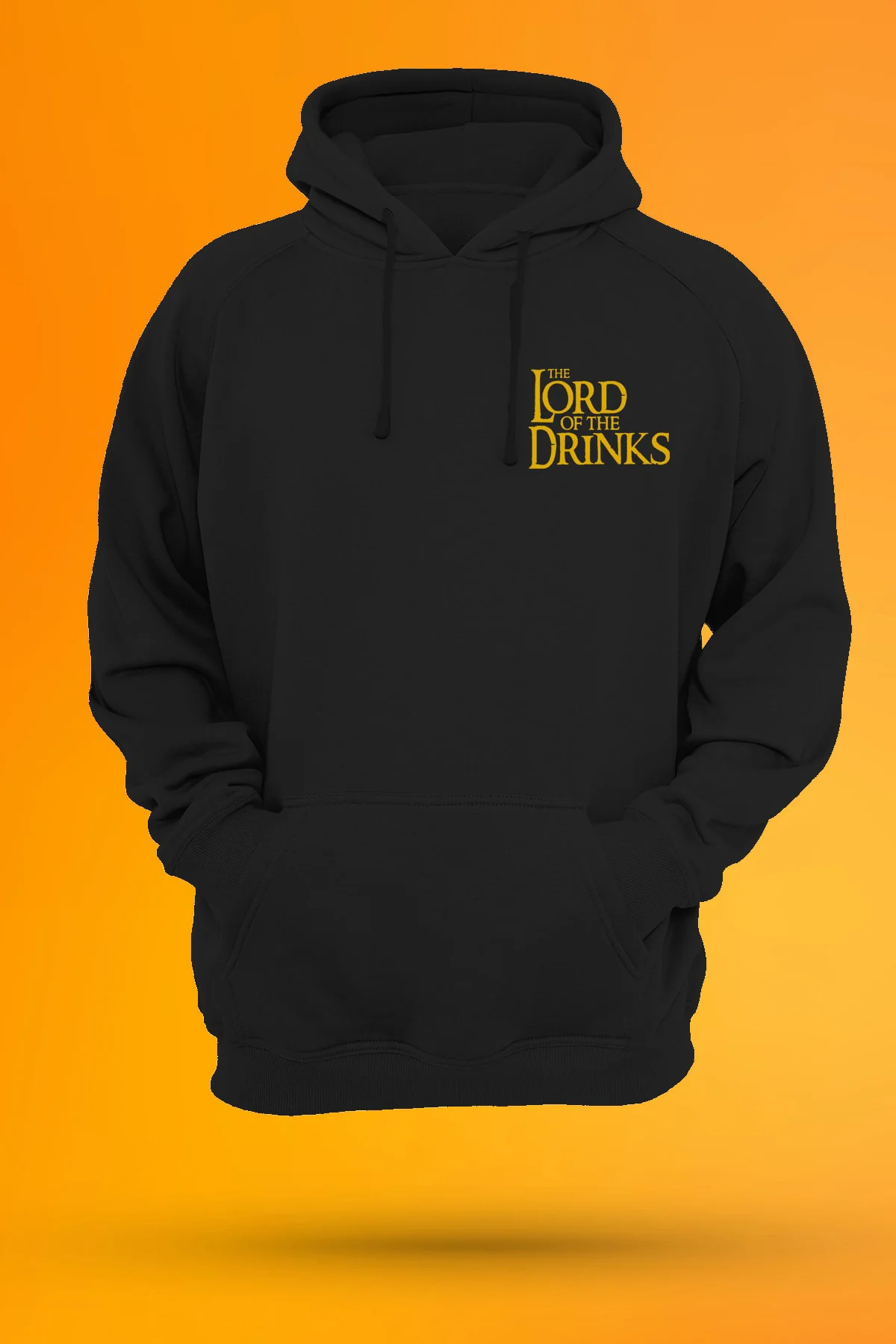 Lord Of The Drinks Baskılı 3 Ipl. Şardonlu, Içi Polar, Kalın (600 GR.) Siyah Sweatshirt