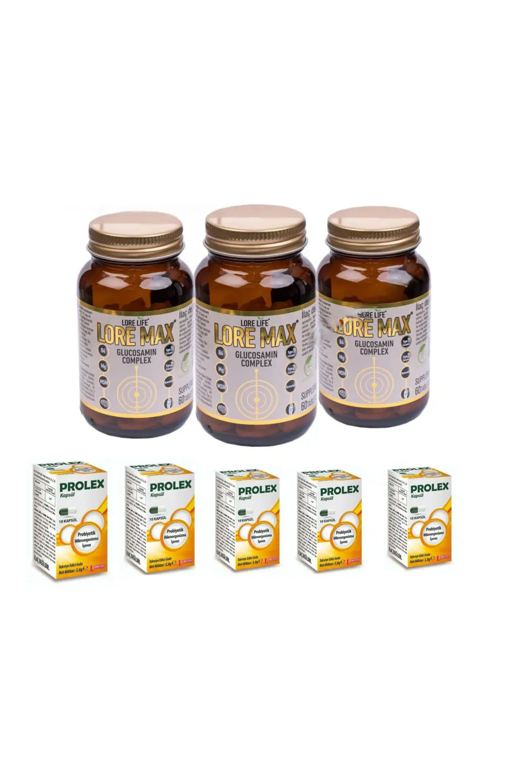 LORE MAX GLUKOZAMİN 60 TB & Leda probiotik kp