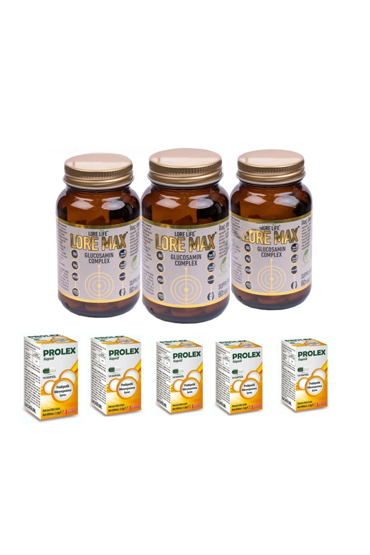 LORE MAX GLUKOZAMİN 60 TB & Leda probiotik kp