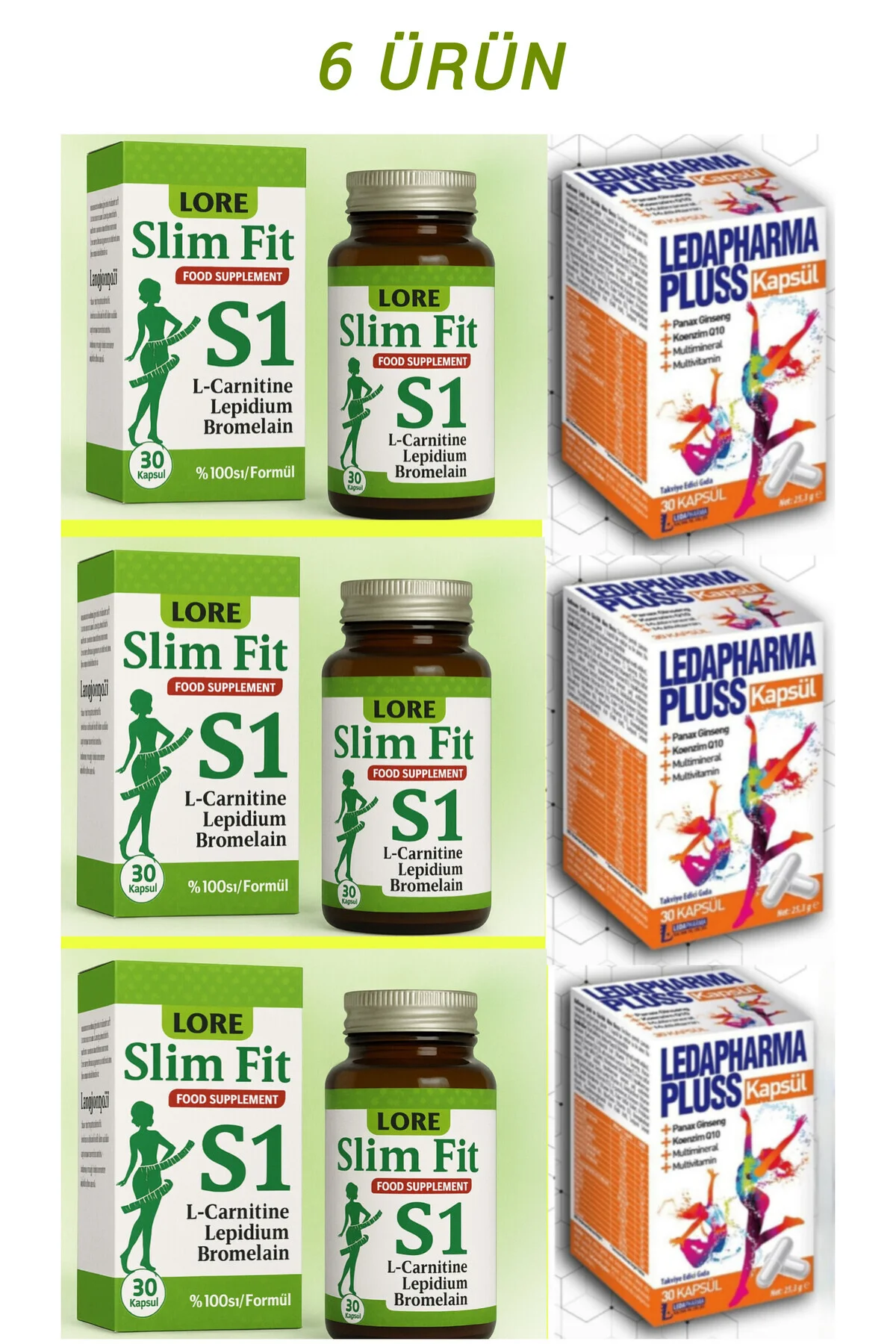 LORE SLİM FİT S1 30 KP& PHARMA PLUSS -LCARNİTİN, LEPİDİUM, BROMAL